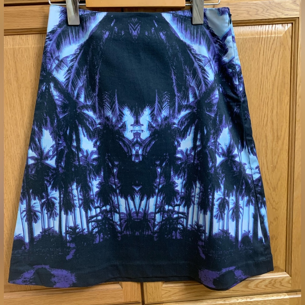 🍉Joe Fresh a-line skirt, palm tree print, stretchy, NWOT, size 0